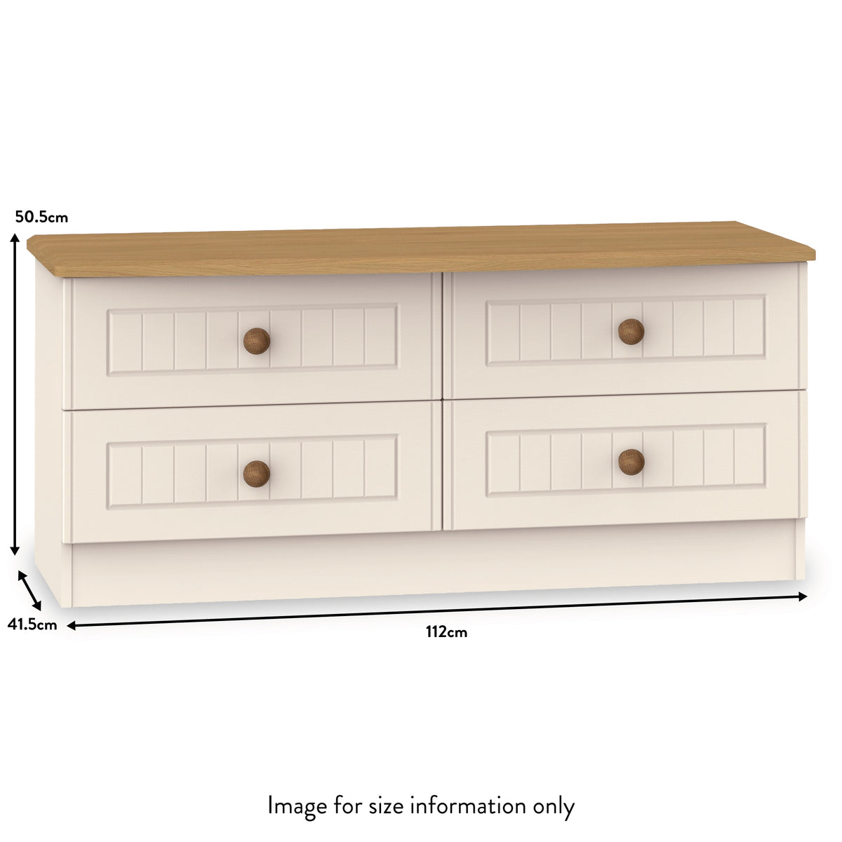 Brixham Cream 4 Drawer Low Storage Unit from Roseland