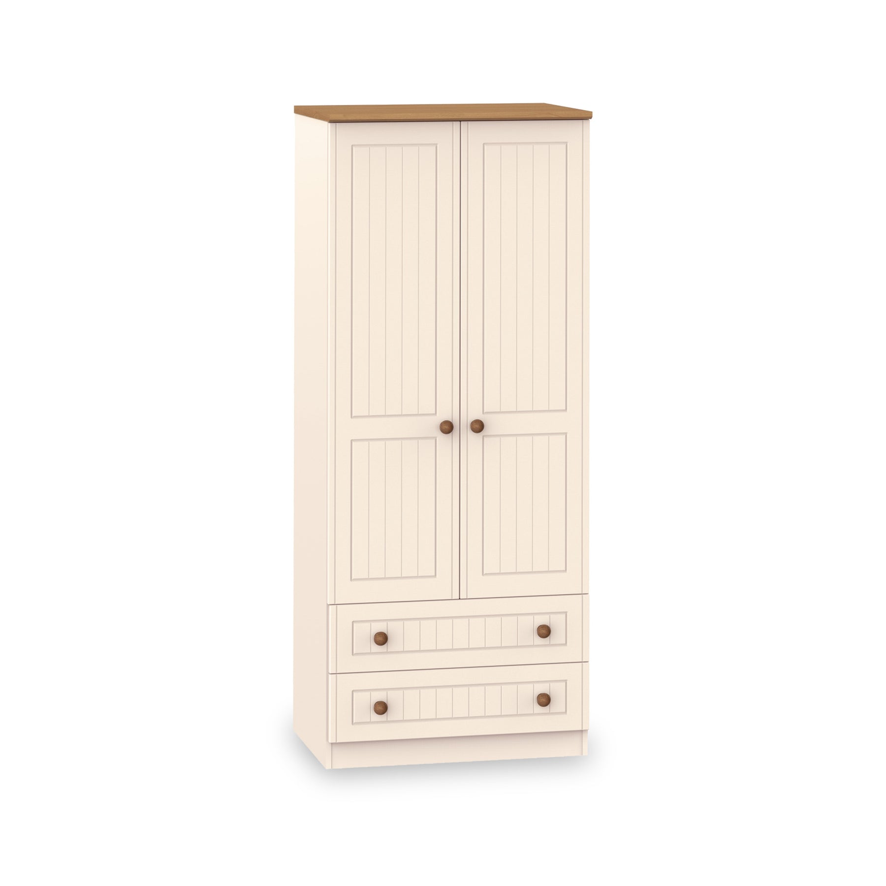 Brixham Cream 2 Door 2 Drawer Wardrobe from Roseland