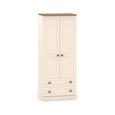 Brixham Cream 2 Door 2 Drawer Wardrobe