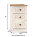 Brixham Cream Wireless Charging 3 Drawer Bedside from Roseland