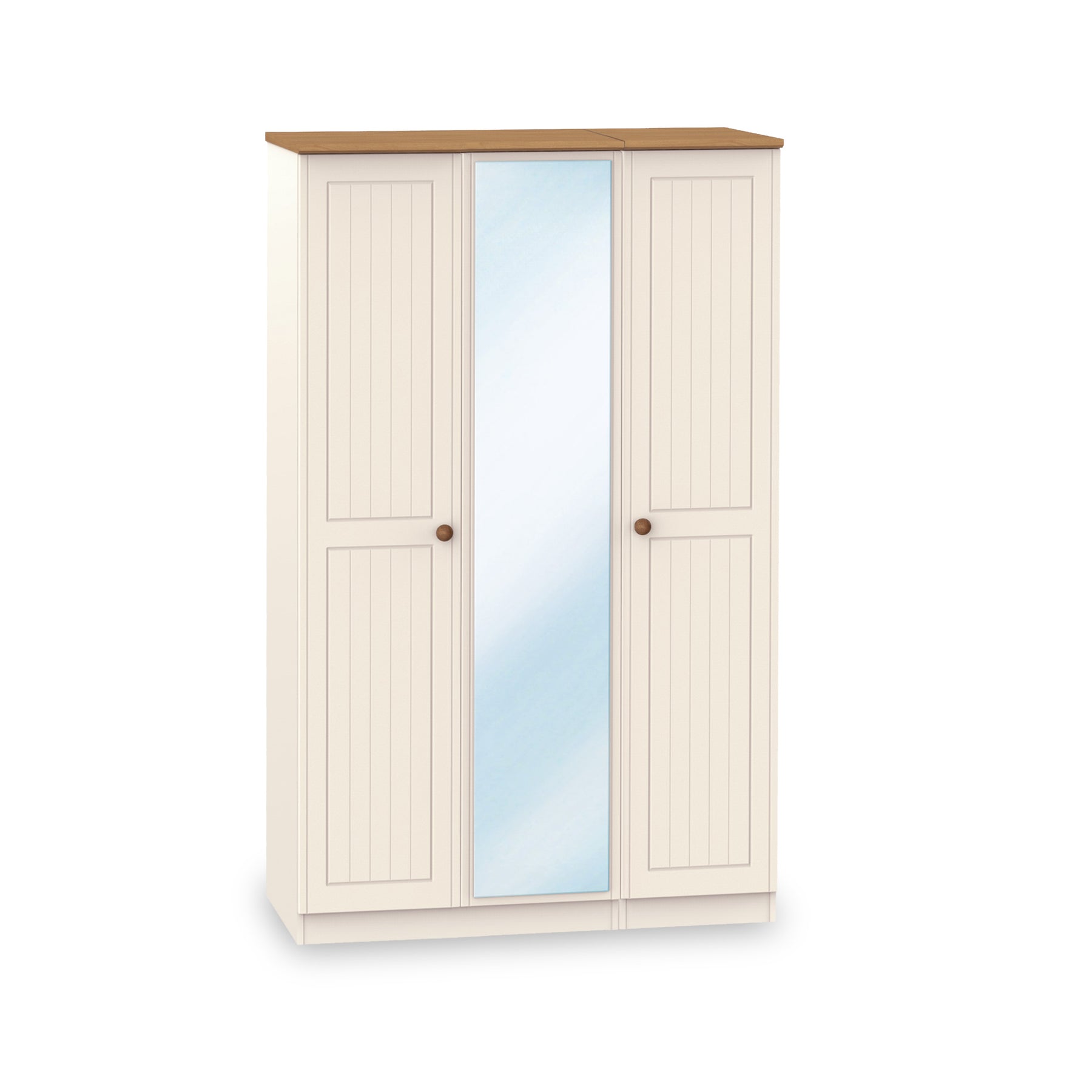Brixham Cream Triple Mirror Wardrobe from Roseland