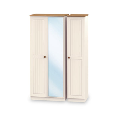 Brixham Cream Triple Mirror Wardrobe