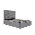 Sutton Grey Upholstered Fabric Ottoman Storage Storage Bed 