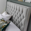 Sutton Grey Upholstered Fabric Ottoman Storage Storage Bed 