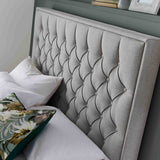 Sutton Grey Upholstered Fabric Ottoman Storage Storage Bed 
