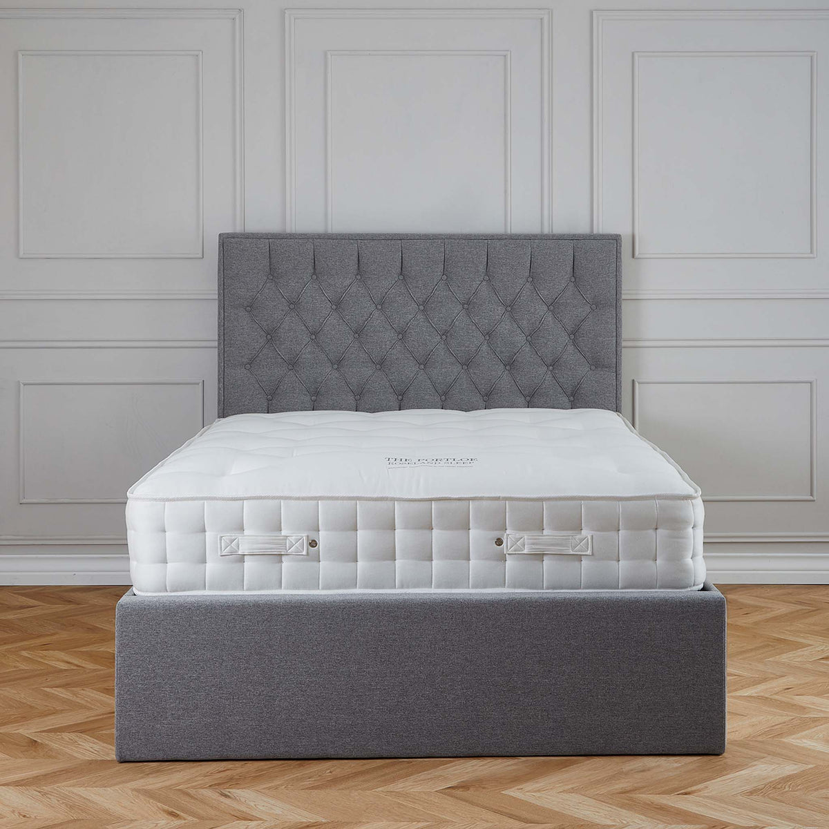 Sutton Grey Upholstered Fabric Ottoman Storage Storage Bed 
