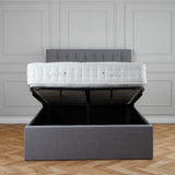 Sutton Grey Upholstered Fabric Ottoman Storage Storage Bed 
