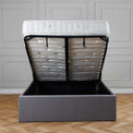 Sutton Grey Upholstered Fabric Ottoman Storage Storage Bed 