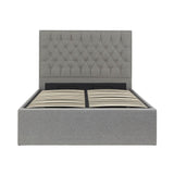 Sutton Grey Upholstered Fabric Ottoman Storage Storage Bed 