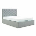 Sutton Grey Upholstered Fabric Ottoman Storage King Size Bed