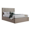 Sutton Oatmeal Upholstered Fabric Ottoman Storage King Size Bed
