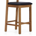 Zelah Oak Crossed Back Bar Stool - Close up of legs of barstool