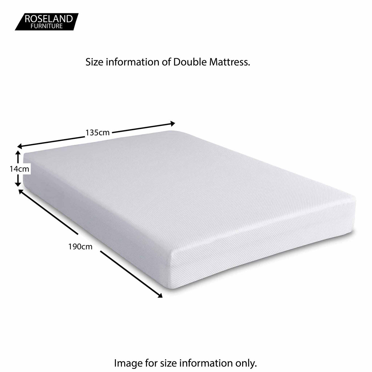 MemoryPedic Reflex Adults 4ft 6 Double Mattress - Size Guide