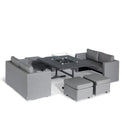 Sunbrella 8 Seater Cube Fire Pit BBQ Dining Set