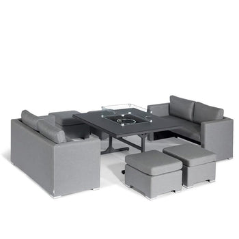 Sunbrella Cube Fire Pit Dining Lounge Set