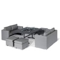 Sunbrella 8 Seater Cube Fire Pit BBQ Dining Set with 2 seater sofas and stools