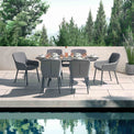 Sunbrella Outdoor 6 Seater Oval Garden Dining Set Lifestyle