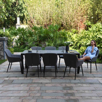 Sunbrella 8 Seat Fire Pit Dining Set