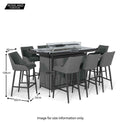 Sunbrella 8 Seat Fire Pit Bar Set dimensions