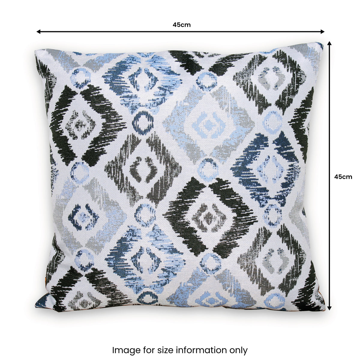 Outdoor Blue Patterned Scatter Cushion dimensions