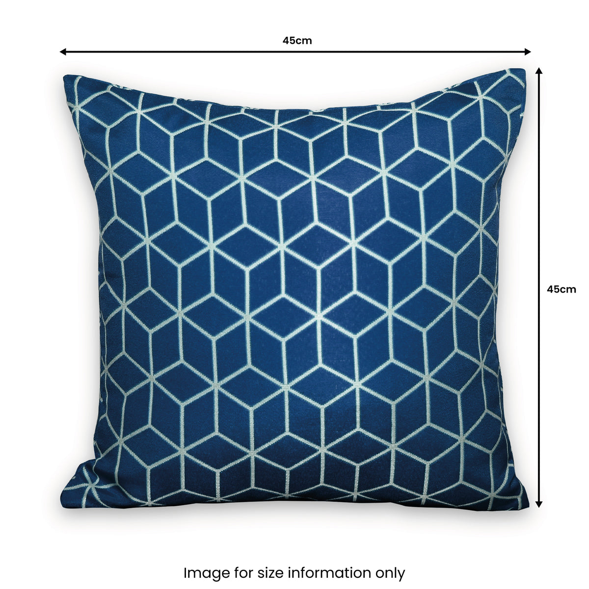 Outdoor Blue Geometric Scatter Cushion dimensions