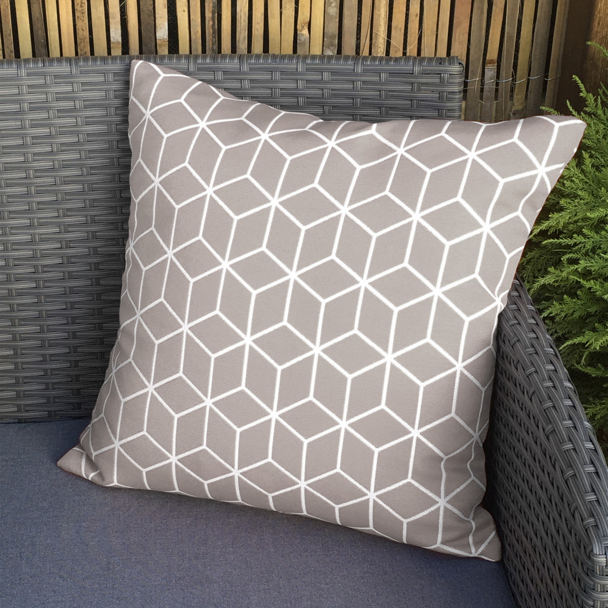 Outdoor Grey Geometric Scatter Cushion