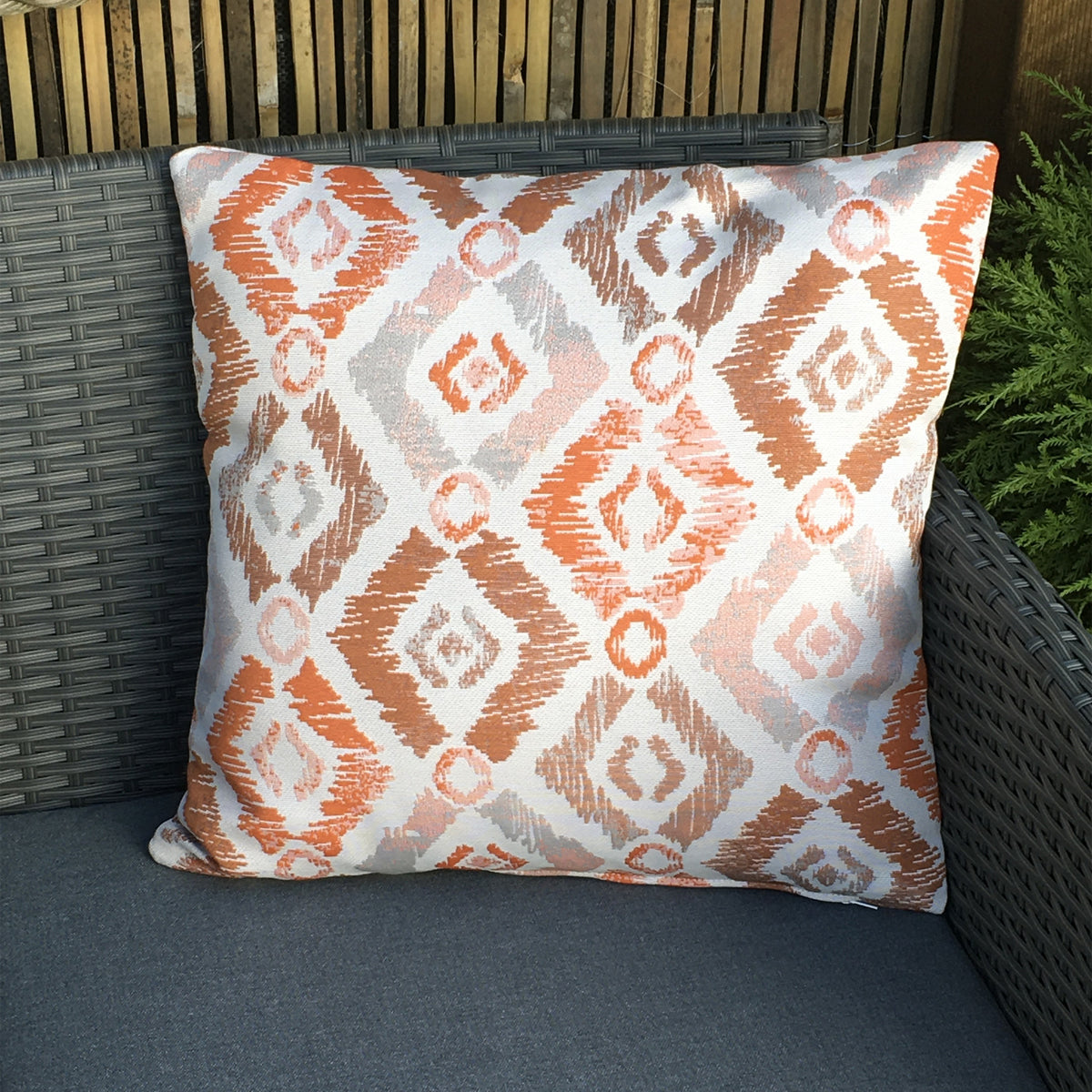 Outdoor Orange Patterned Scatter Cushion