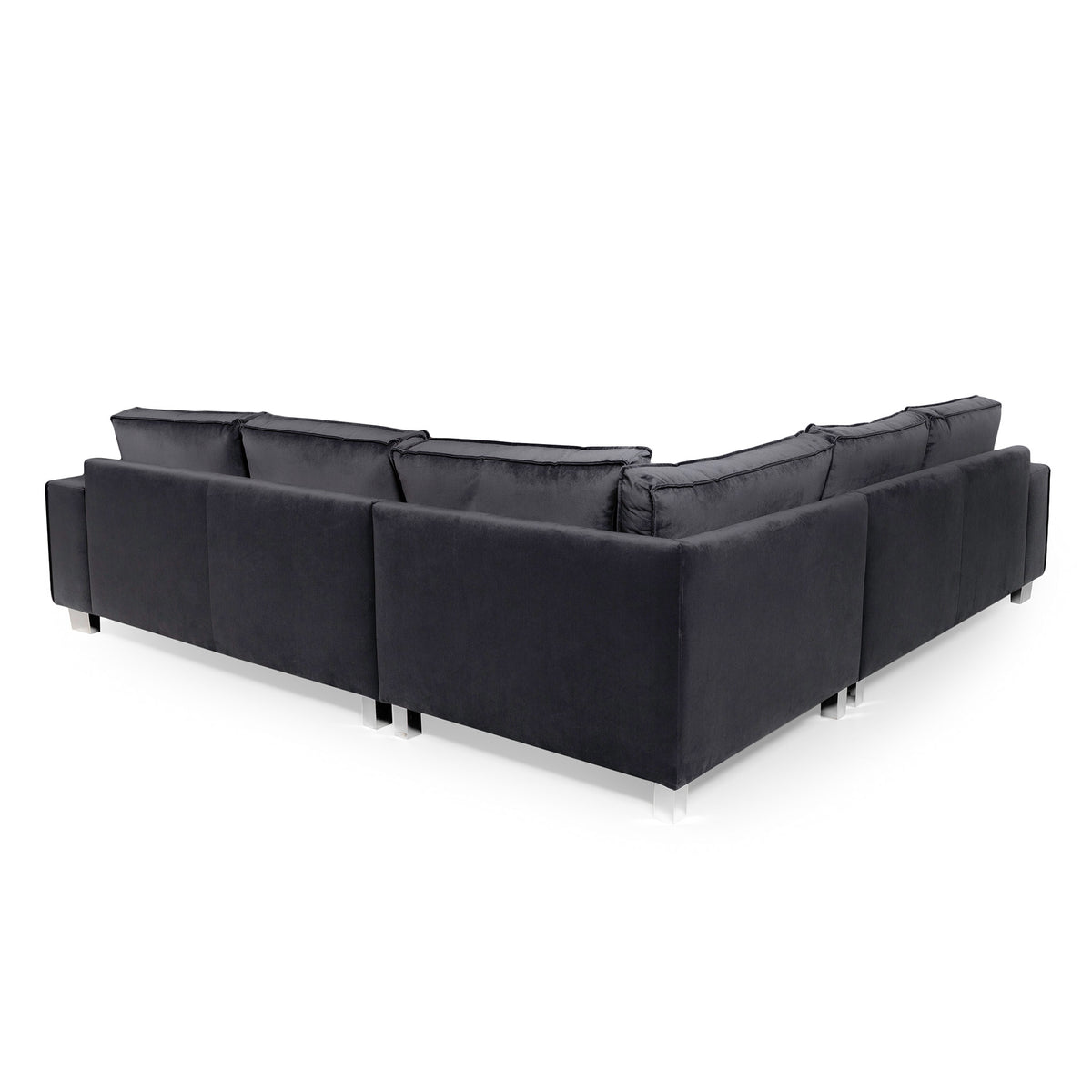 Sloane Charcoal Luxury Chenille Fabric Large Corner Sofa