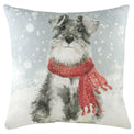 Dog In Snow Polyester Cushion
