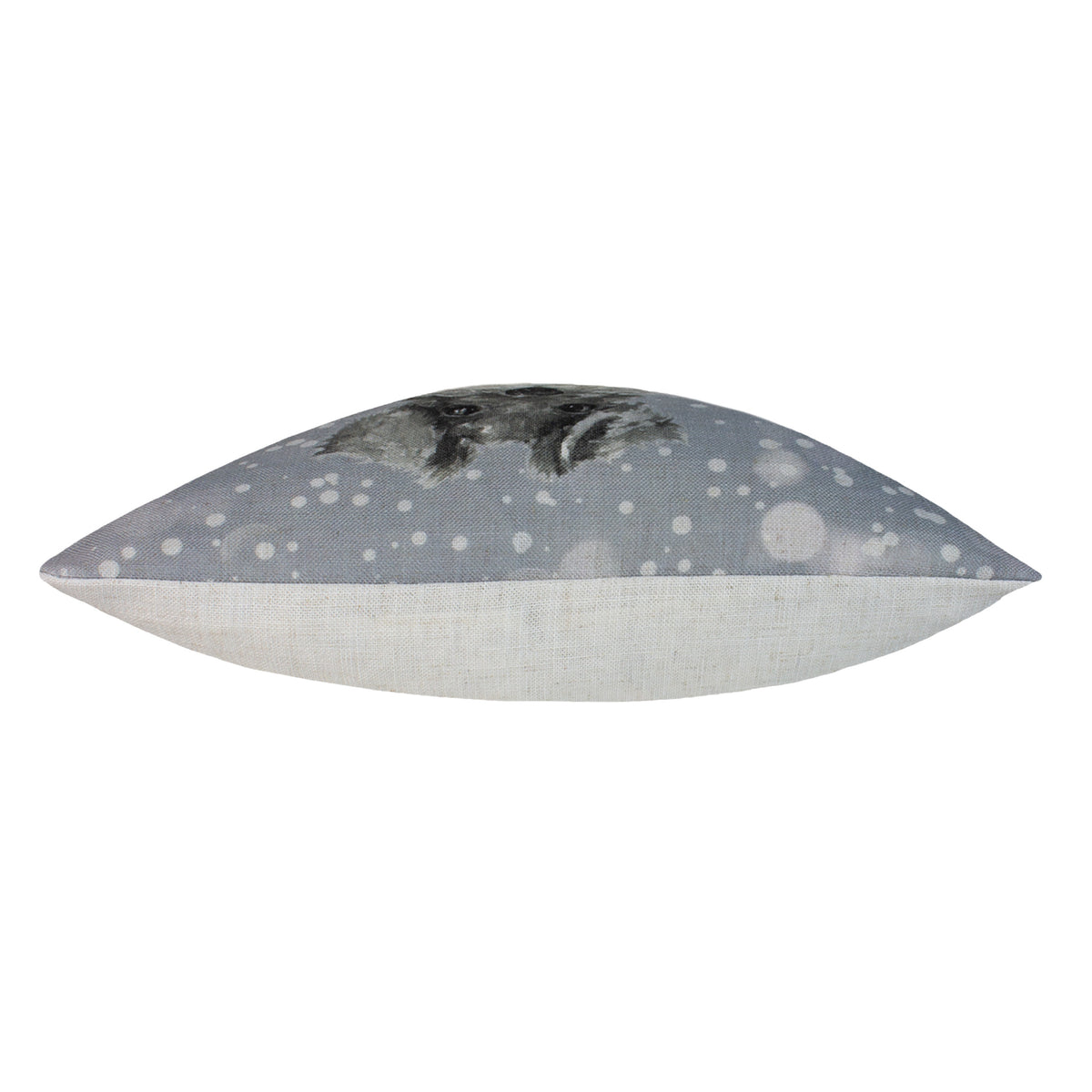 Dog In Snow Polyester Cushion