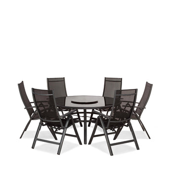 Sorrento Multi Positional 6 Seat Round Dining Set with Lazy Susan