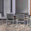 Sorrento 6 Seater Garden Dining Table Set with Parasol - Lifestyle
