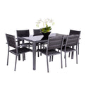 Sorrento 6 Seater Garden Dining Table Set with Parasol