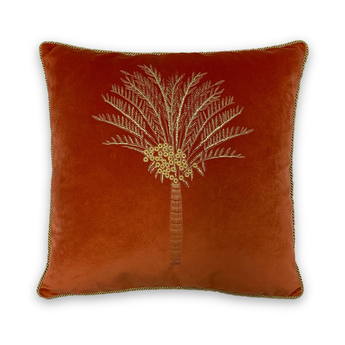 Sertus Palm Polyester Cushion | Coral