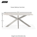 Sienna 160cm Ceramic Dining Table - size guide