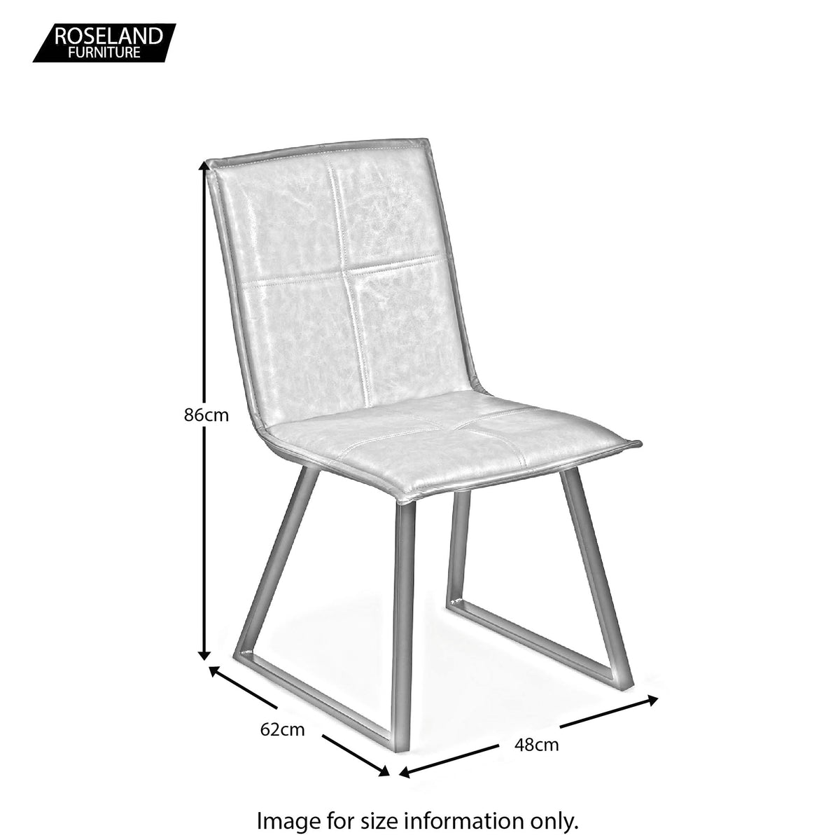 Lucca Dining Chair - Size Guide