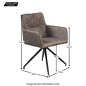 Chapel Swivel Velvet Dining Chair - Size Guide