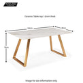 Amalfi 160cm Ceramic Dining Table - Size Guide