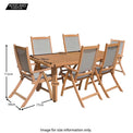 Broadway Acacia Wooden 6 Seat Garden Dining Set - Size Guide