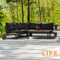LIFE Soho Corner Lounge with Teak Coffee Table and Side Tables from Roseland Furniture