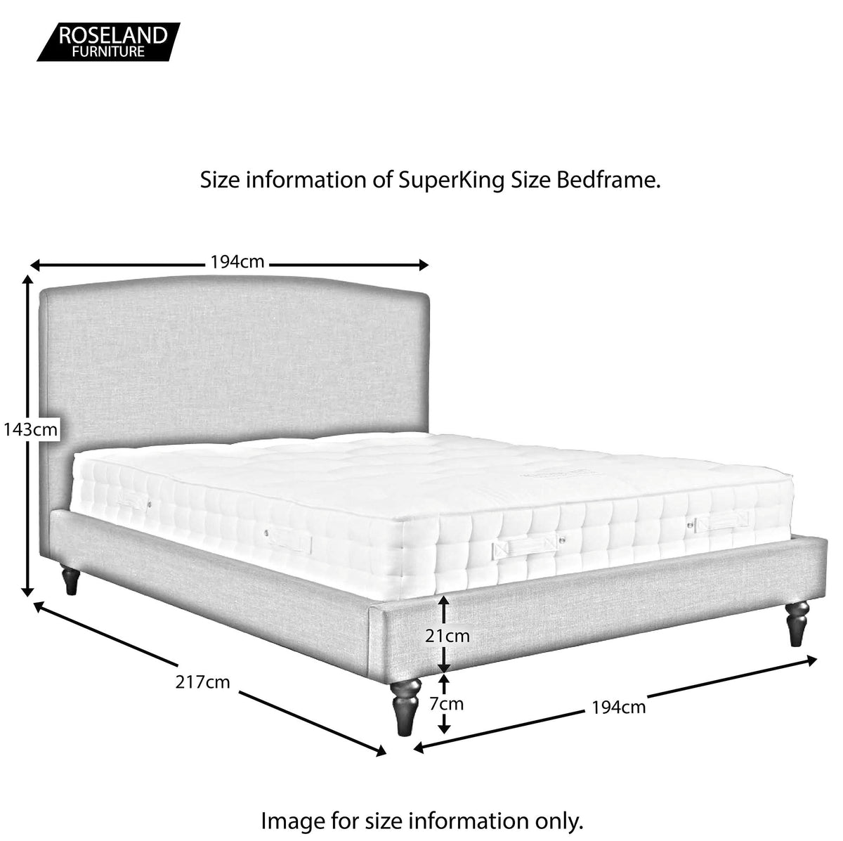 Liberty Super King Bed Frame - Size Guide