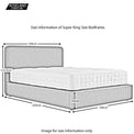 Sofie Super King Size Bed Frame - Size Guide