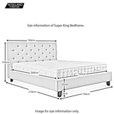 Finley Super King Size Bed Frame - Size Guide