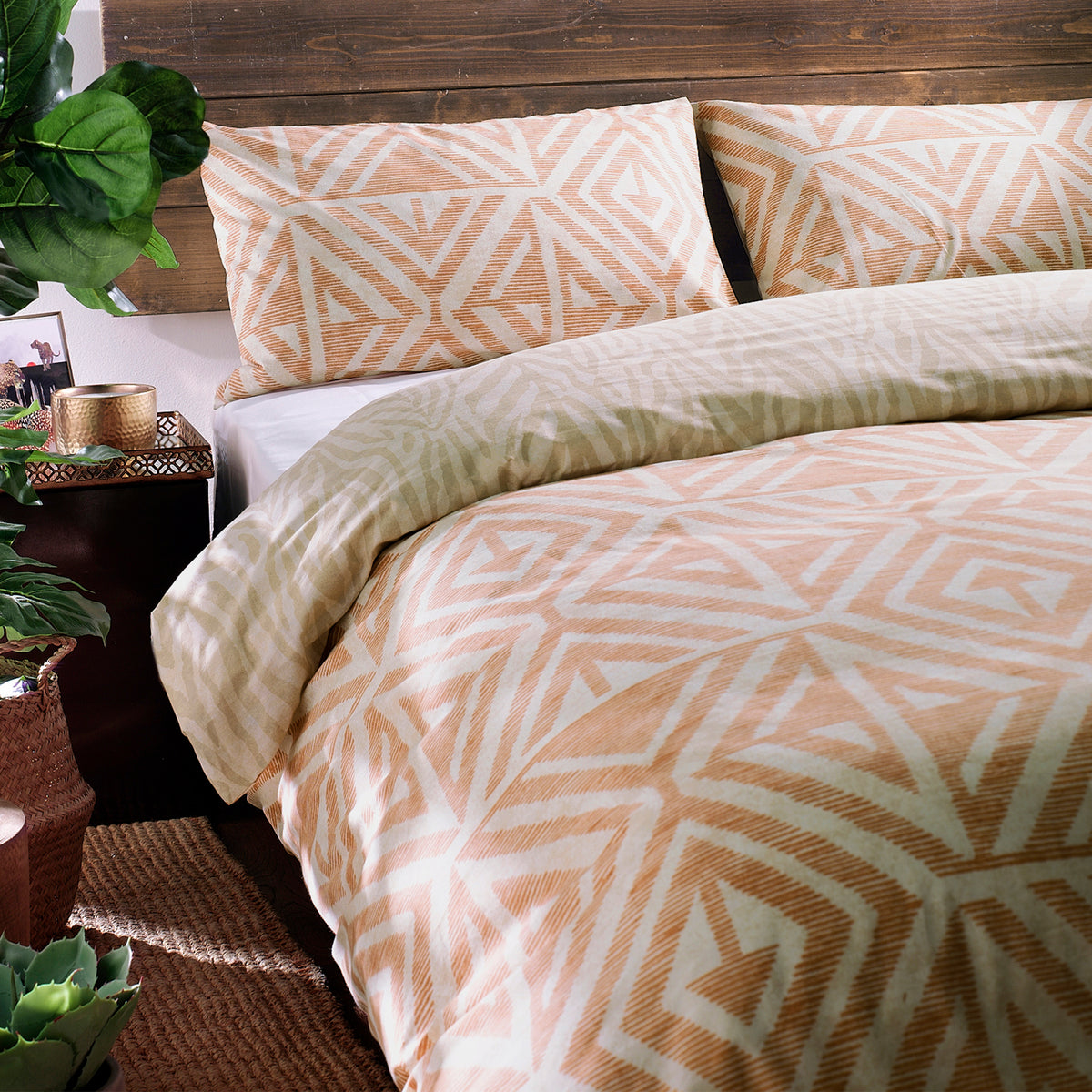 Dayton Duvet Set | Single | Terracotta