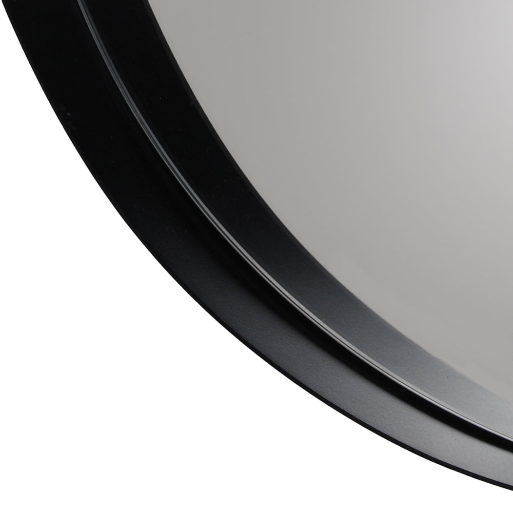 Round Black Deep Edge Wall Mirror