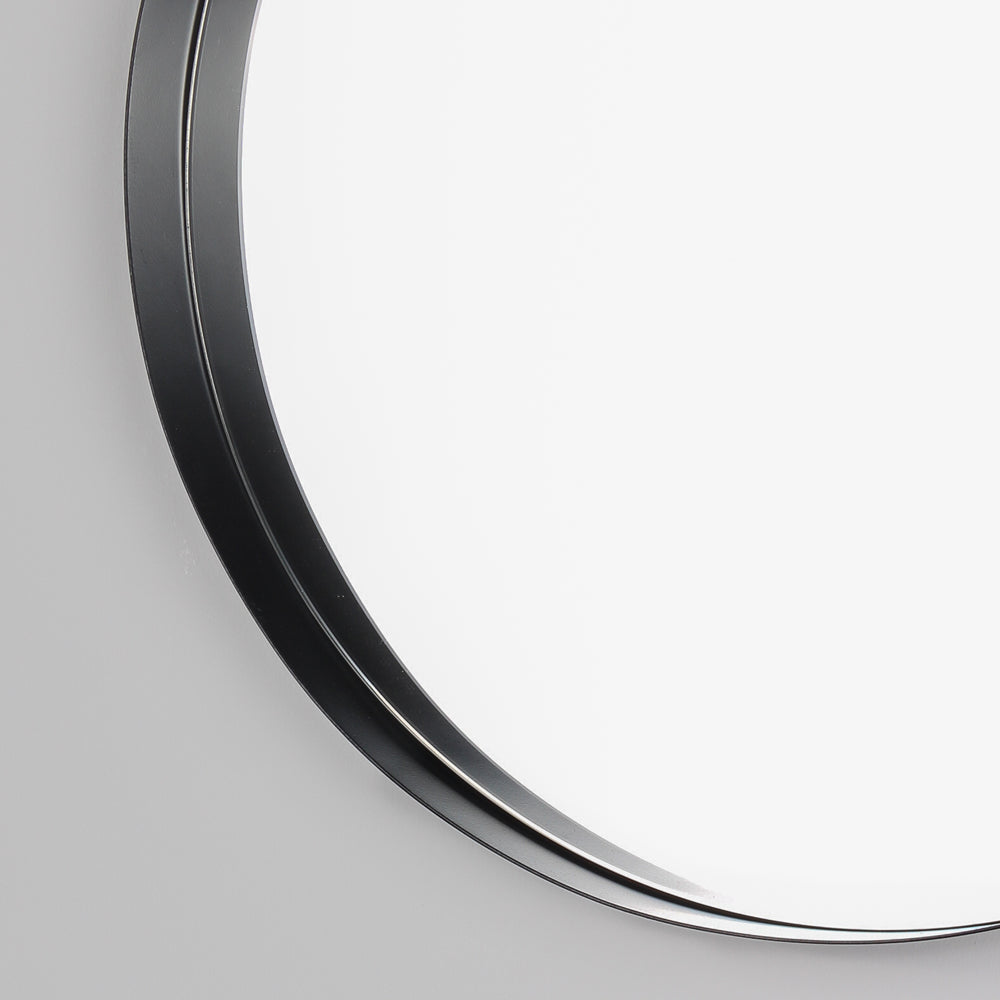 Round Black Deep Edge Wall Mirror
