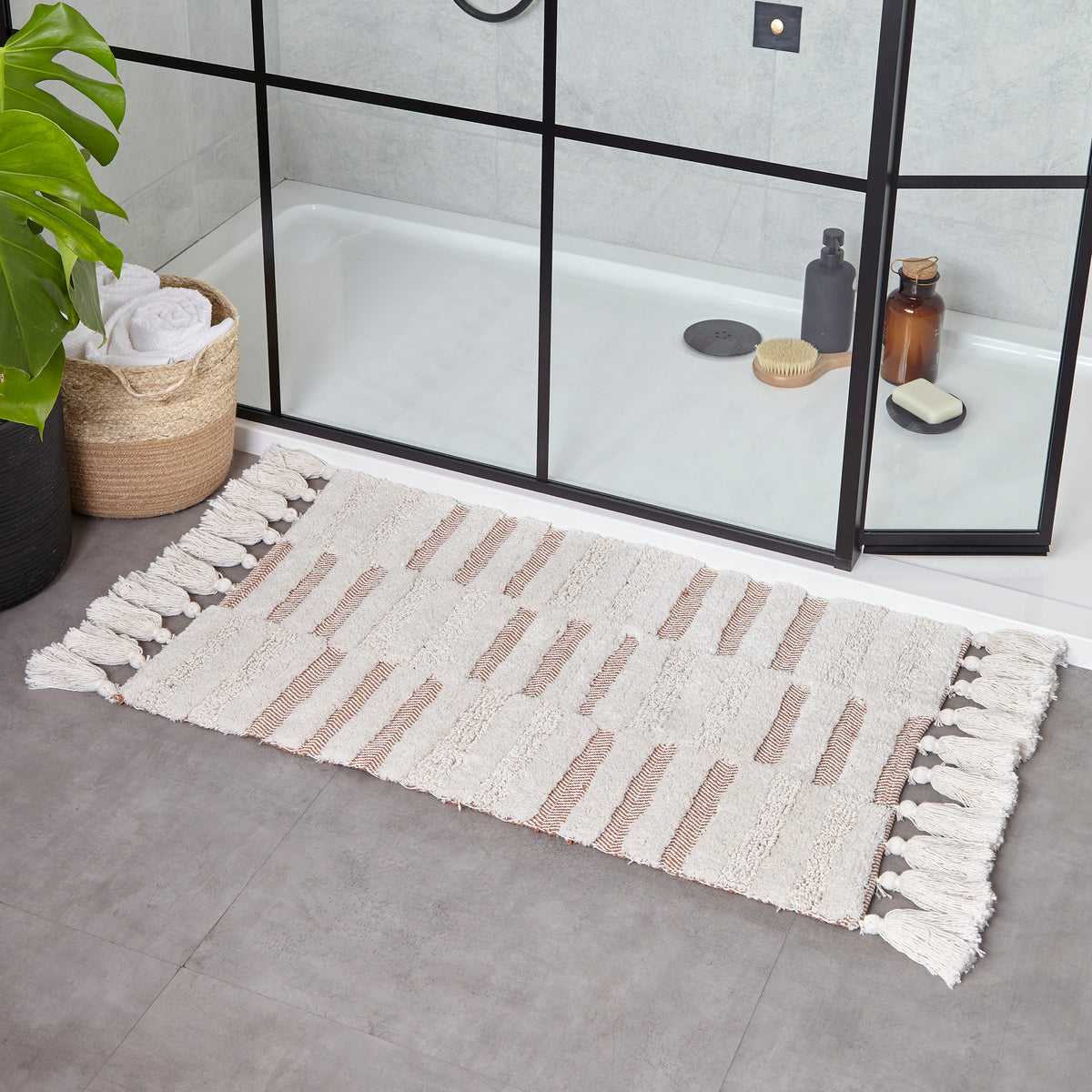 Tassel Stitch 80cm Cotton Bath Mat