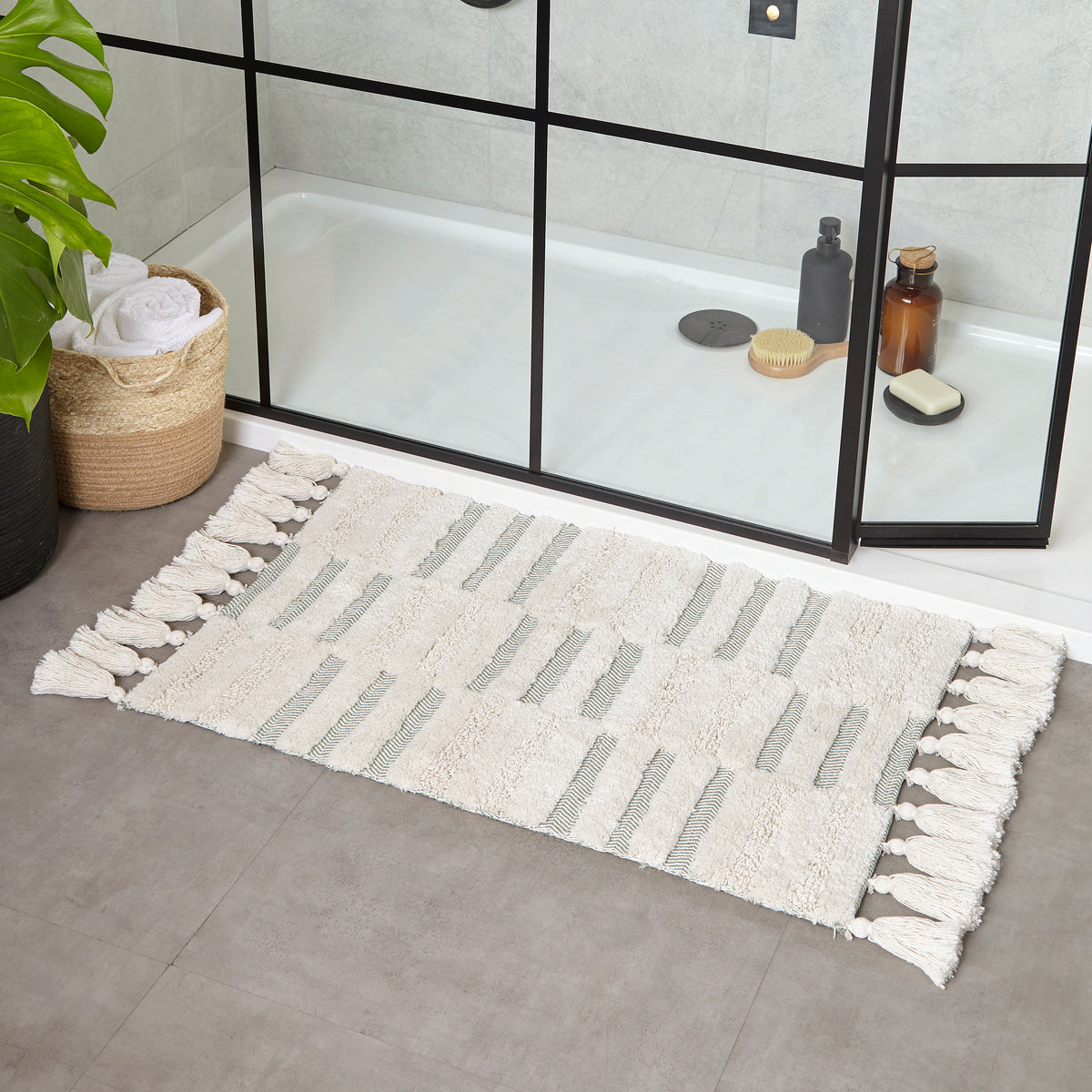 Tassel Stitch 80cm Cotton Bath Mat