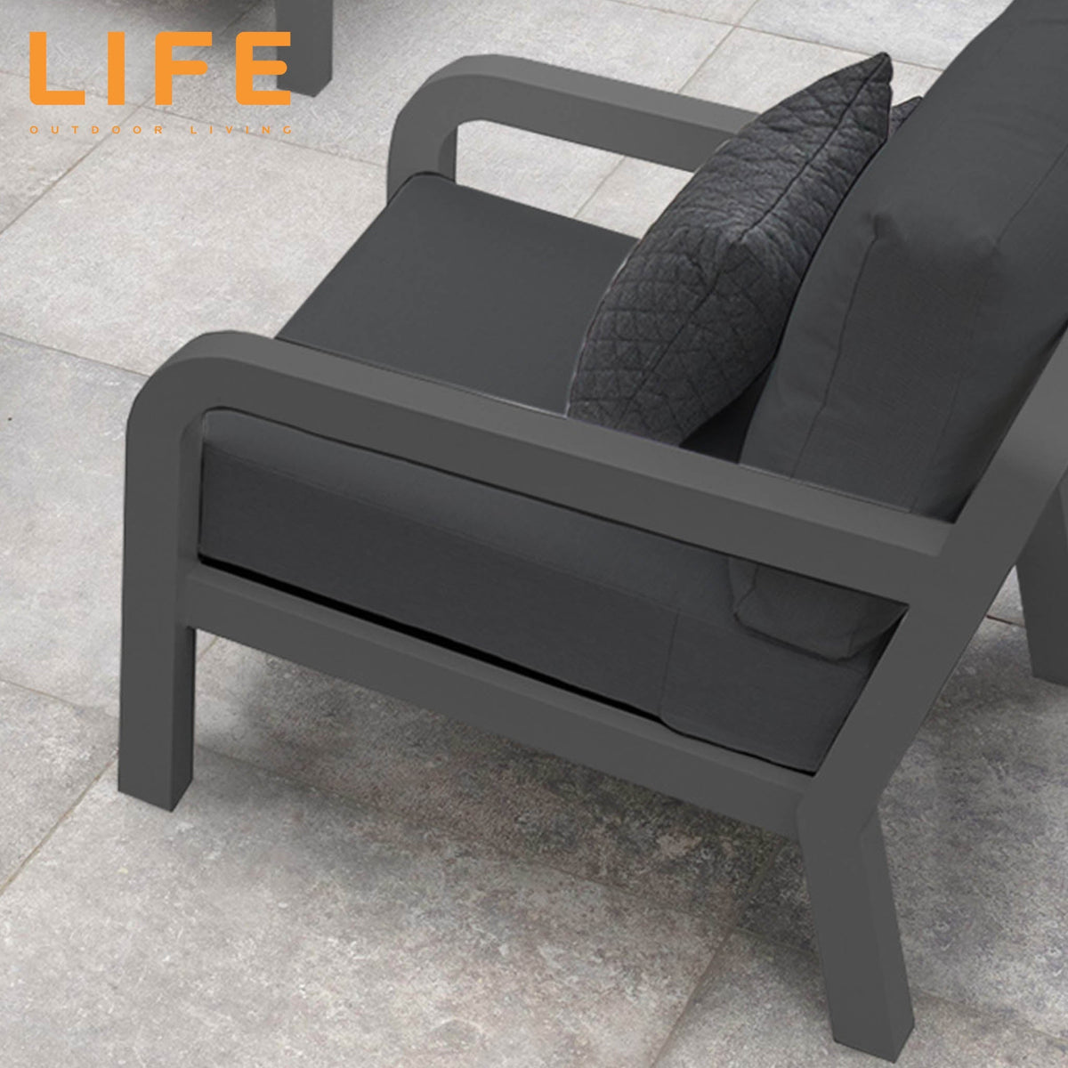 Timber Comfort Corner Sofa Set for Garden Patio close up of arm