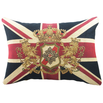 British Flag With Lion Polyester Cushion